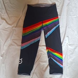 Peloton cropped leggings, rainbow